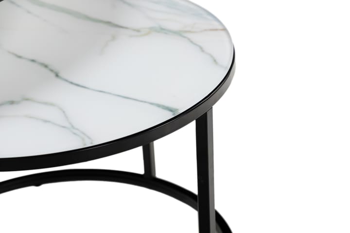 Satsbord Grasp Marmorglas - Svart|Vit - Möbler - Bord & matgrupp - Soffbord