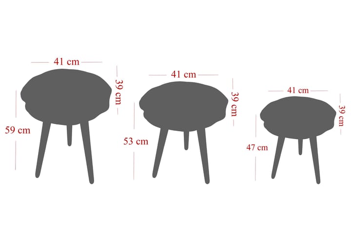 Satsbord Kullilt - Grå - Möbler - Bord & matgrupp - Soffbord