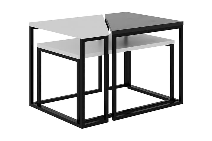 Satsbord Lonaste 64 cm 3 Bord - Vit/Antracit - Möbler - Bord & matgrupp - Avlastningsbord & sidobord - Satsbord