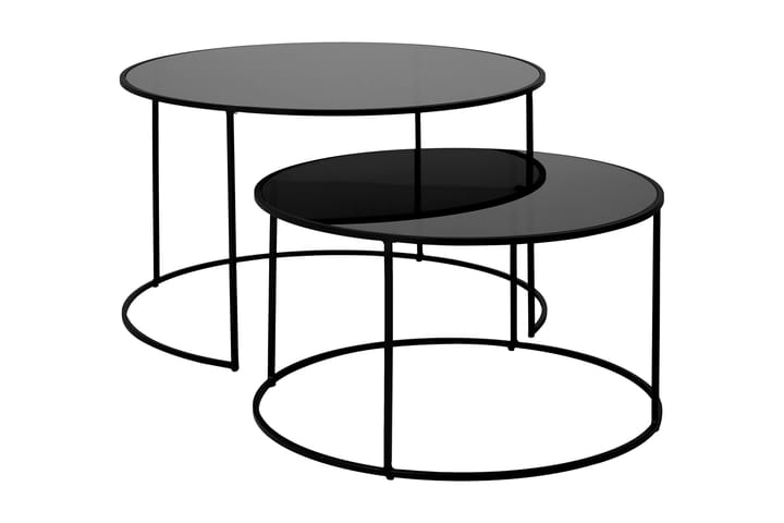 Satsbord Oretta 80 cm Runt - Glas/Svart - Möbler - Bord & matgrupp - Avlastningsbord & sidobord - Satsbord