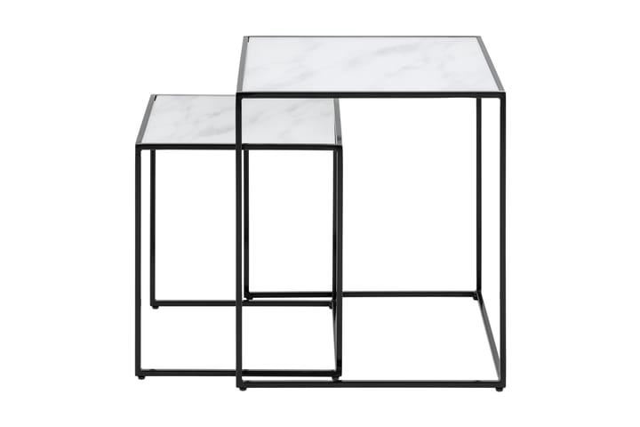 Satsbord Surfina Förlängingsbart 45 cm 2 Bord - Glas/Vit/Svart - Möbler - Bord & matgrupp - Soffbord