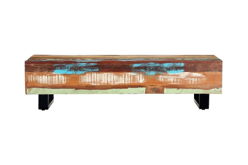 Soffbord 120x50x30 cm massivt återvunnet trä och stål - Brun - Möbler - Bord & matgrupp - Soffbord