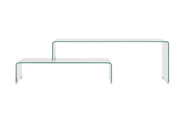 Soffbord 2 delar 90x30x20/110x30x40 cm härdat glas - Transparent - Möbler - Bord & matgrupp - Avlastningsbord & sidobord