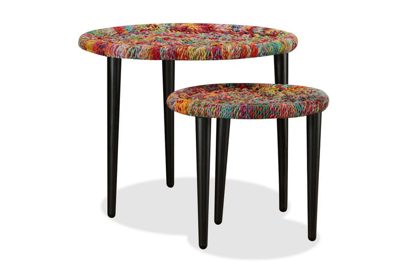 Soffbord 2 st chindidetaljer flerfärgad - Flerfärgad - Möbler - Bord & matgrupp - Avlastningsbord & sidobord