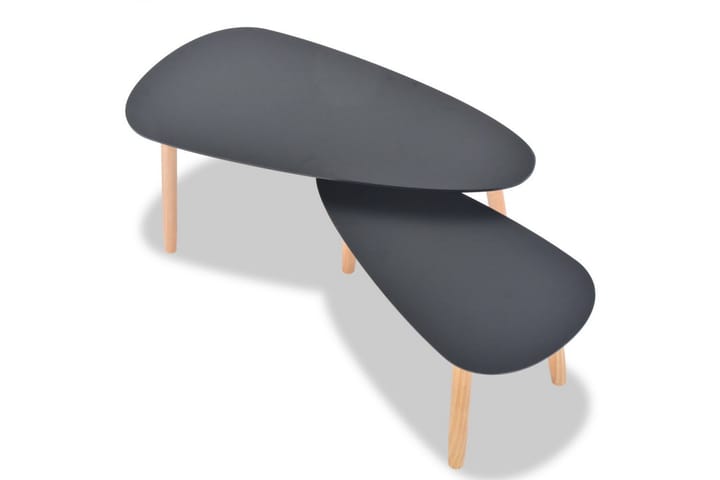 Soffbord 2 st massiv furu svart - Svart - Möbler - Bord & matgrupp - Soffbord