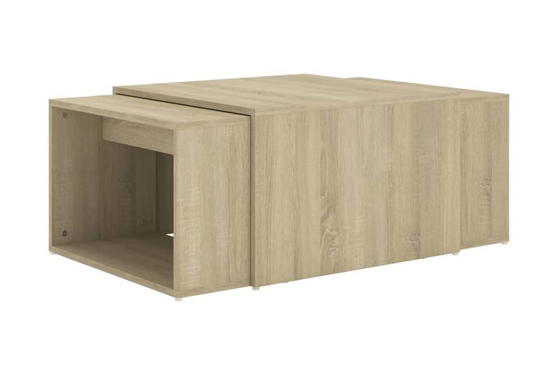 Soffbord 3 delar sonoma-ek 60x60x30 cm - Brun - Möbler - Bord & matgrupp - Soffbord