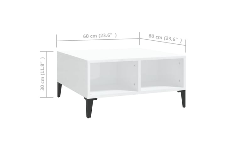 Soffbord 60x60x30 cm spånskiva - Vit - Möbler - Bord - Soffbord