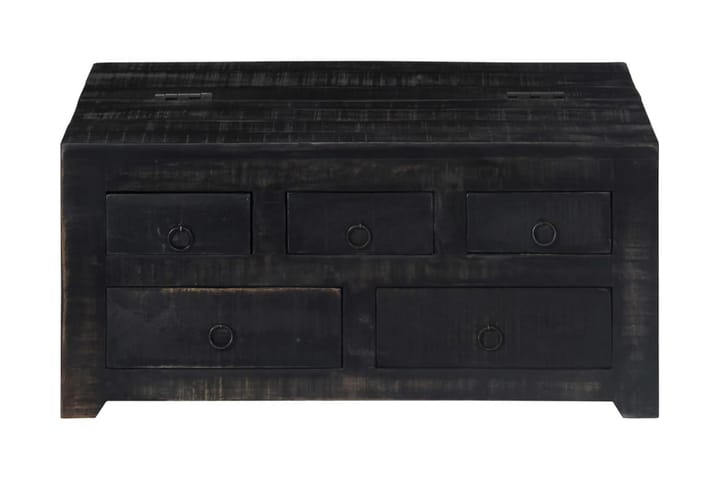 Soffbord 65x65x30 cm svart massivt mangoträ - Svart - Möbler - Bord & matgrupp - Soffbord