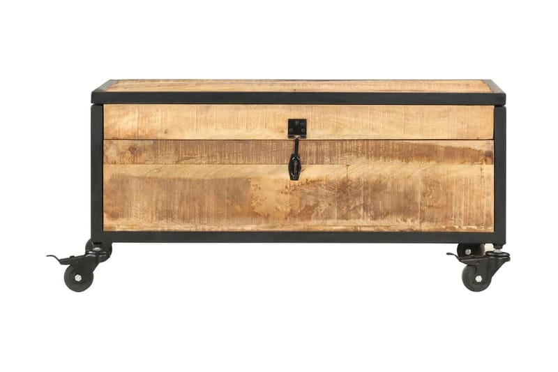 Soffbord 70x50x33 cm massivt mangoträ - Brun - Möbler - Bord & matgrupp - Soffbord - Soffbord med hjul