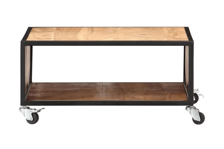 Soffbord 70x70x32 cm massivt akaciaträ - Brun - Möbler - Bord & matgrupp - Soffbord - Soffbord med hjul