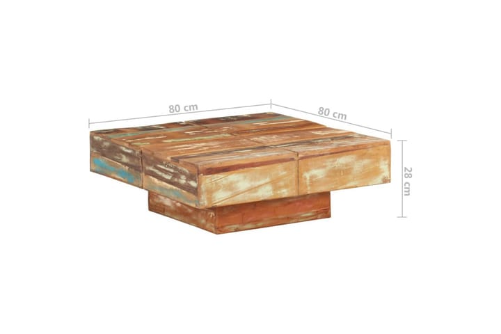 Soffbord 80x80x28 cm massivt återvunnet trä - Brun - Möbler - Bord & matgrupp - Soffbord