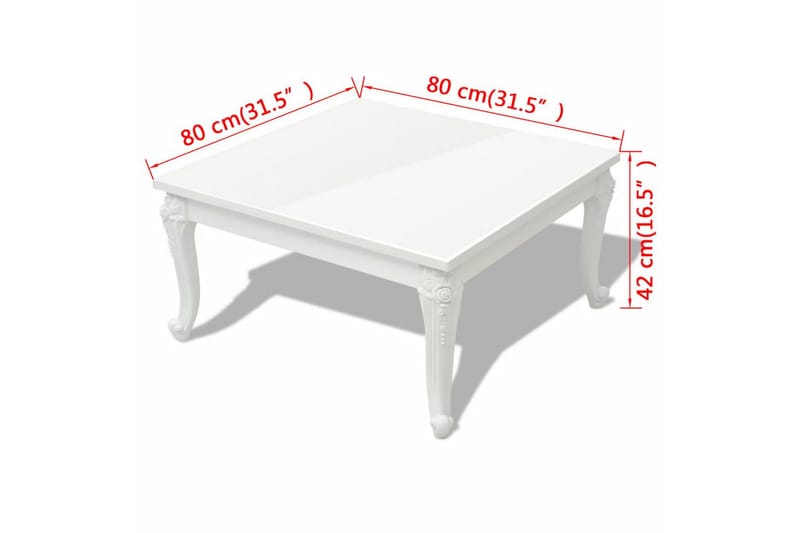 Soffbord 80x80x42 cm vit högglans - Vit - Möbler - Bord & matgrupp - Soffbord