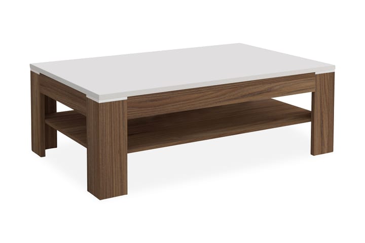 Soffbord Ajanel 120 cm med Förvaring Hylla - Valnötsbrun/Vit - Möbler - Bord & matgrupp - Soffbord