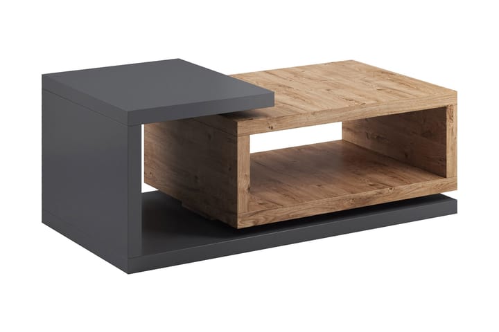 Soffbord Albarado 120 cm med Förvaring Hylla - Mörkgrå/Natur - Möbler - Bord & matgrupp - Soffbord