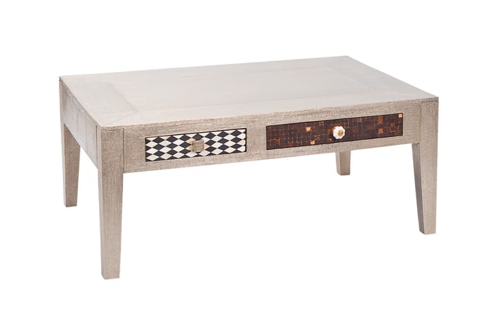 Soffbord Alexus 110 cm med Förvaring Lådor - Mangoträ/Ljusgrå - Möbler - Bord & matgrupp - Soffbord - Soffbord med förvaring
