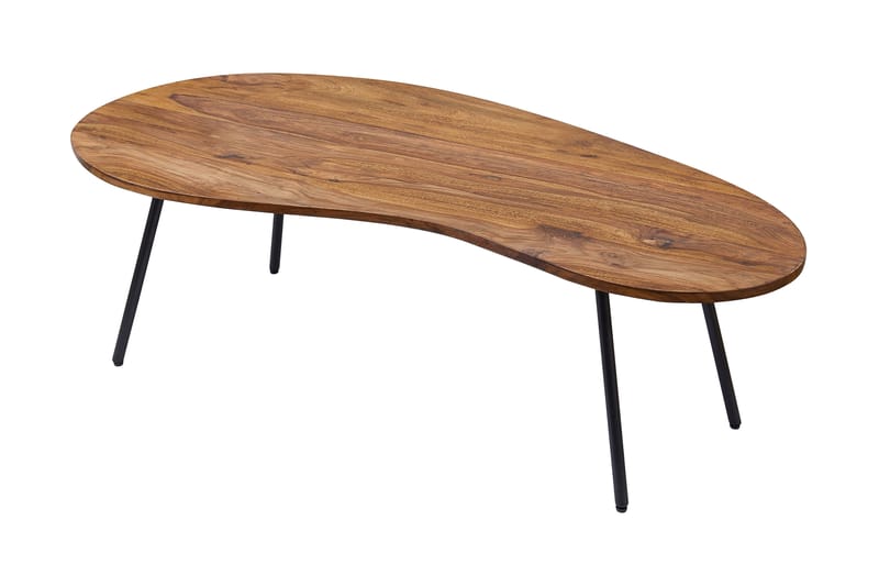 Soffbord Arby 122 cm Njurformat - Massivt Trä/Svart - Möbler - Bord & matgrupp - Avlastningsbord & sidobord - Sängbord & nattduksbord