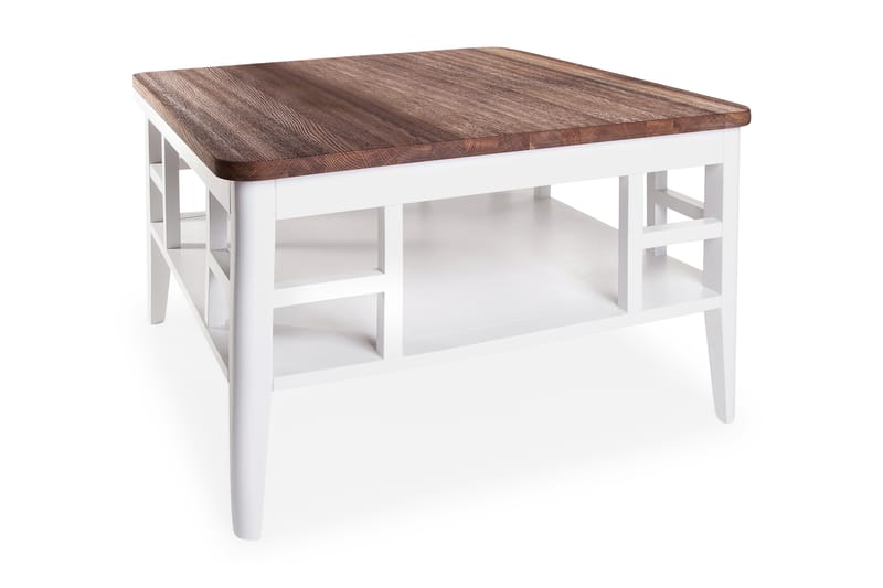 Soffbord Arlanda 80 cm med Förvaring Hylla Vit/Rustik - Stenexpo - Möbler - Bord & matgrupp - Soffbord - Soffbord med förvaring