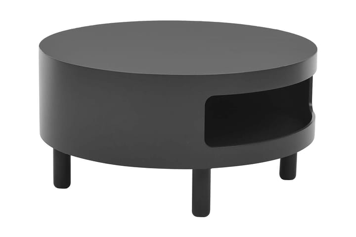 Soffbord Ashvins 47 cm Runt med Förvaring Hyllor - Svart - Möbler - Bord & matgrupp - Soffbord