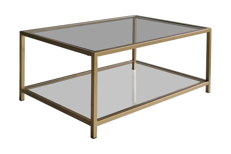 Soffbord Atolye 90 cm - Guld/Glas - Möbler - Bord & matgrupp - Soffbord