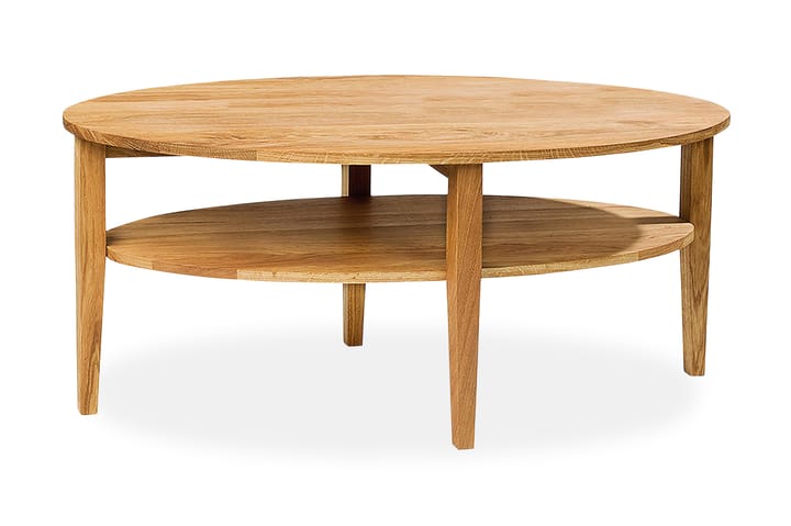 Soffbord Avesta 120 cm Ovalt med Förvaring Hylla Ek - Oljad Ek - Möbler - Bord & matgrupp - Soffbord