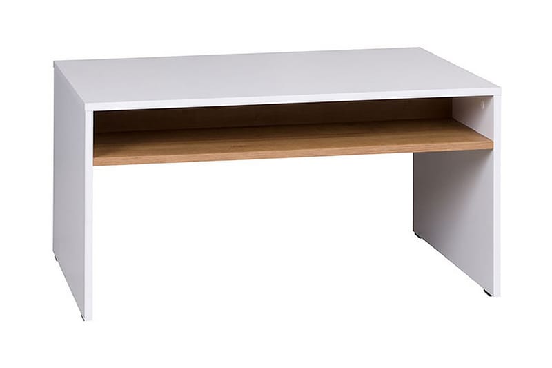 Soffbord Awena 90 cm med Förvaring Hylla - Vit/Ekfärg - Möbler - Bord & matgrupp - Soffbord