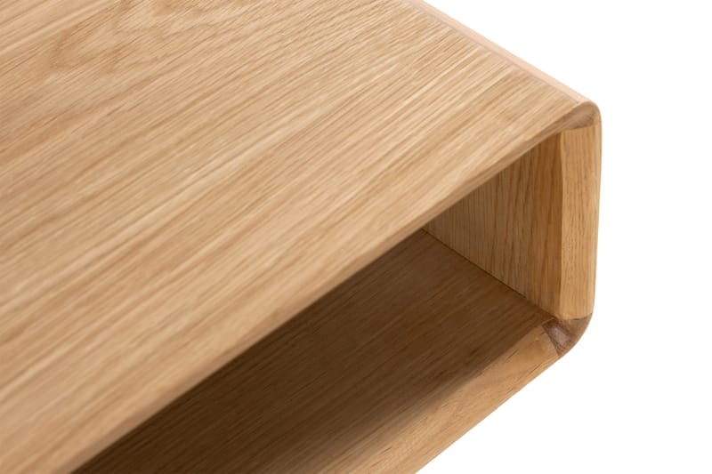 Soffbord Barke 110 cm med Förvaring Hylla Massiv Ek - Brun - Möbler - Bord & matgrupp - Soffbord