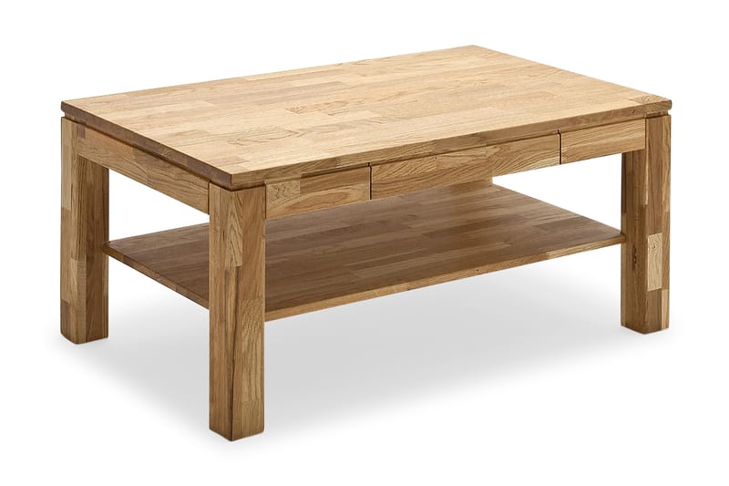Soffbord Baskin 115 cm med Förvaring Hylla - Massiv Ek - Möbler - Bord & matgrupp - Soffbord