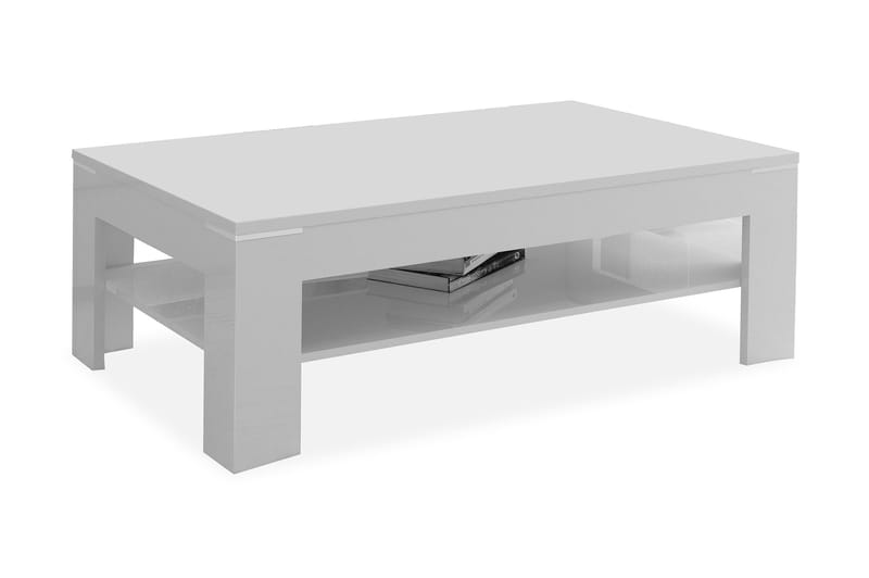 Soffbord Belaugh 120 cm med Förvaring Hylla - Vit - Möbler - Bord & matgrupp - Soffbord