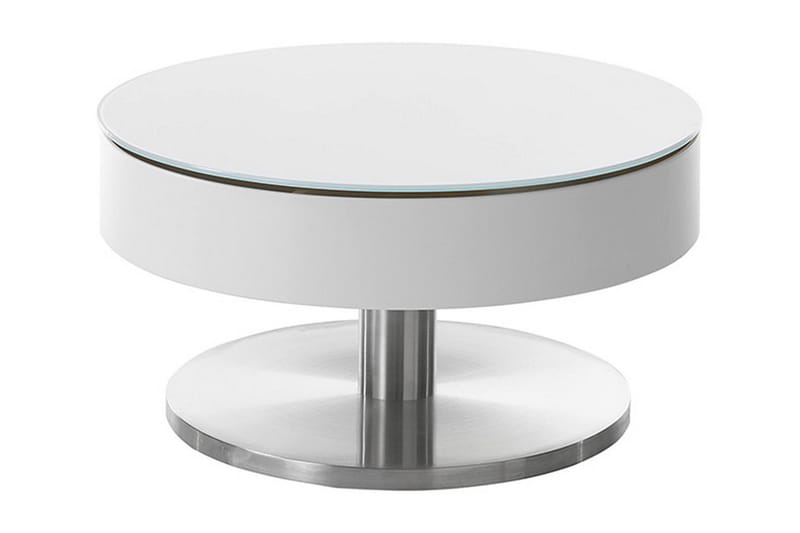 Soffbord Bengial 79 cm - Glas/Vit/Silver - Möbler - Bord & matgrupp - Soffbord