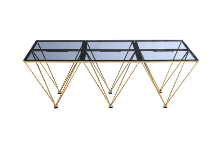 Soffbord Bijou 120 cm - Rökfärgat glas/Mässing - Möbler - Bord & matgrupp - Soffbord