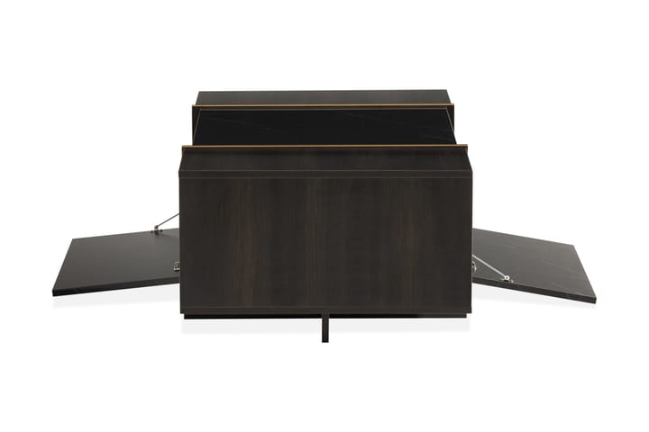 Soffbord Brassington 104 cm med Förvaring Lådor + Hyllor - Svart/Guld - Möbler - Bord & matgrupp - Soffbord