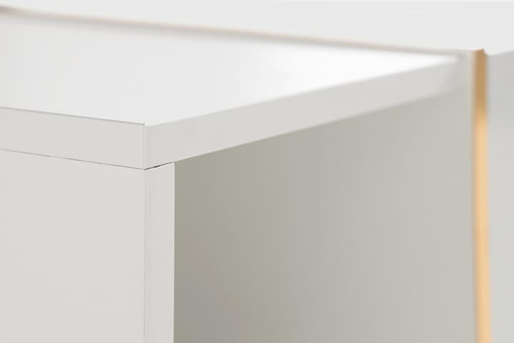 Soffbord Brassington 104 cm med Förvaring Lådor + Hyllor - Vit/Guld - Möbler - Bord & matgrupp - Soffbord