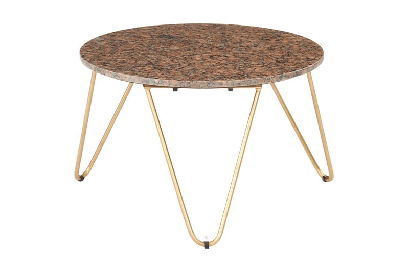 Soffbord brun 65x65x42 cm äkta sten med marmorstruktur - Brun - Möbler - Bord & matgrupp - Soffbord