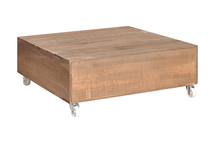 Soffbord brun massivt trä - Brun - Möbler - Bord & matgrupp - Soffbord - Soffbord med hjul