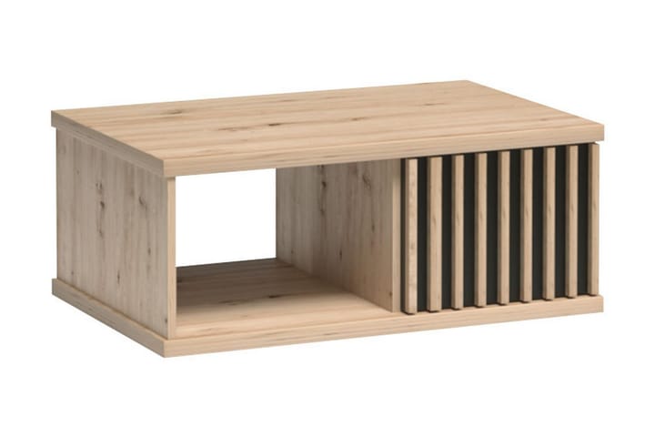 Soffbord Buckfast 90 cm med Förvaring Hylla + Låda - Trä/Svart - Möbler - Bord & matgrupp - Soffbord