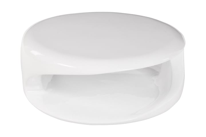 Soffbord Caturano 80 cm Runt med Förvaring Hylla - Glasfiber/Vit - Möbler - Bord & matgrupp - Soffbord