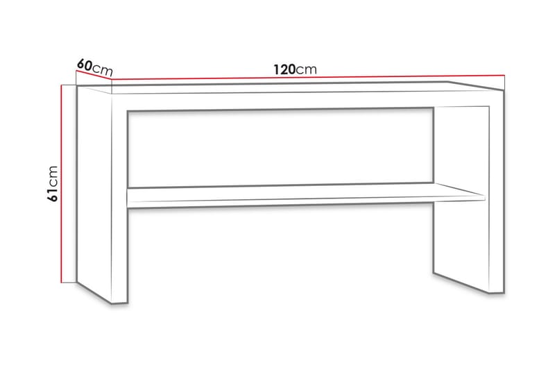 Soffbord Ciborro 120 cm med Förvaring Hyllor - Ekfärg/Brun - Möbler - Bord & matgrupp - Soffbord