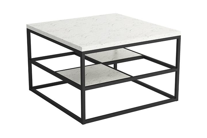 Soffbord Cleeve 70 cm med Förvaring Hylla Marmormönster - Vit/Svart - Möbler - Bord & matgrupp - Soffbord