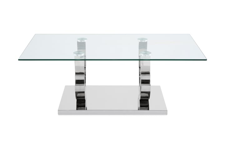 Soffbord Climent 130 cm - Rostfritt Stål/Glas - Möbler - Soffa - Sofftillbehör - Soffben