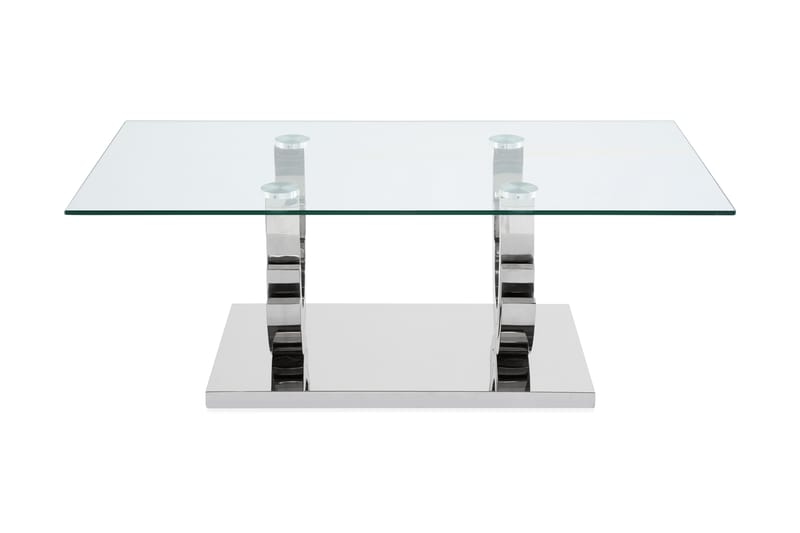 Soffbord Climent 130 cm - Rostfritt Stål/Glas - Möbler - Bord & matgrupp - Soffbord