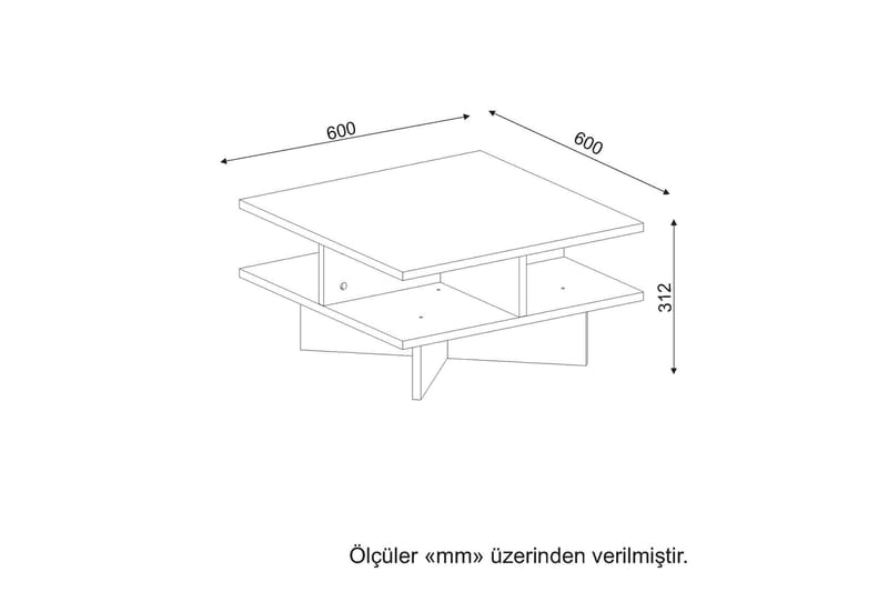 Soffbord Clora 60 cm - Valnötsbrun/Vit - Möbler - Bord & matgrupp - Soffbord