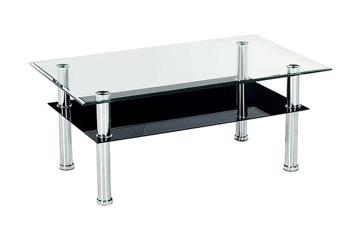 Soffbord Contera 104 cm med Förvaring Hylla - Glas/Svart - Möbler - Bord & matgrupp - Soffbord