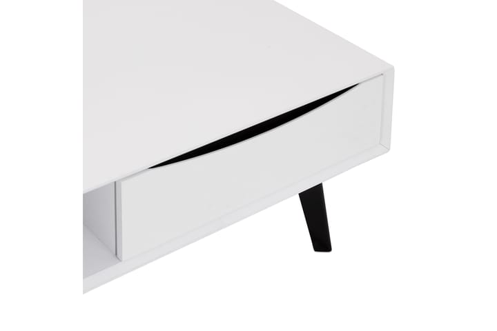 Soffbord Crail 120 cm med Förvaring Hylla + Låda - Vit - Möbler - Bord & matgrupp - Soffbord