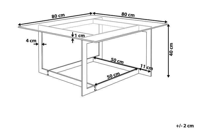 Soffbord Crystal 80 cm - Guld - Möbler - Bord & matgrupp - Soffbord