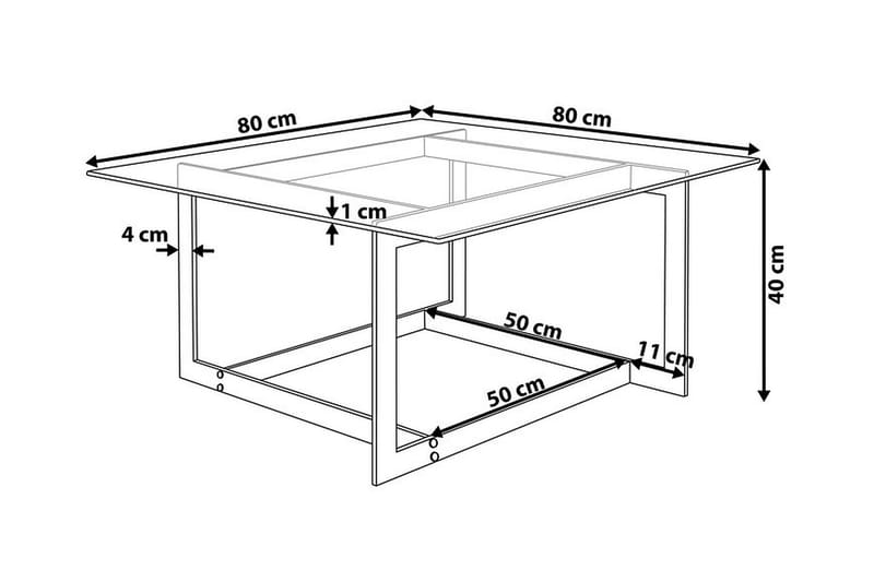 Soffbord Crystal 80 cm - Silver/Glas - Möbler - Bord & matgrupp - Soffbord