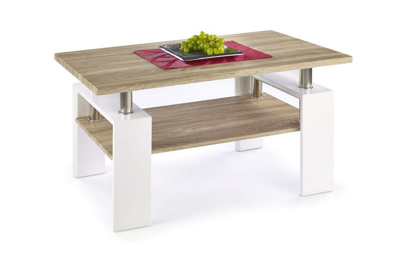 Soffbord Demitranila 110 cm med Förvaring Hylla - Ekfärg/Vit - Möbler - Bord & matgrupp - Soffbord