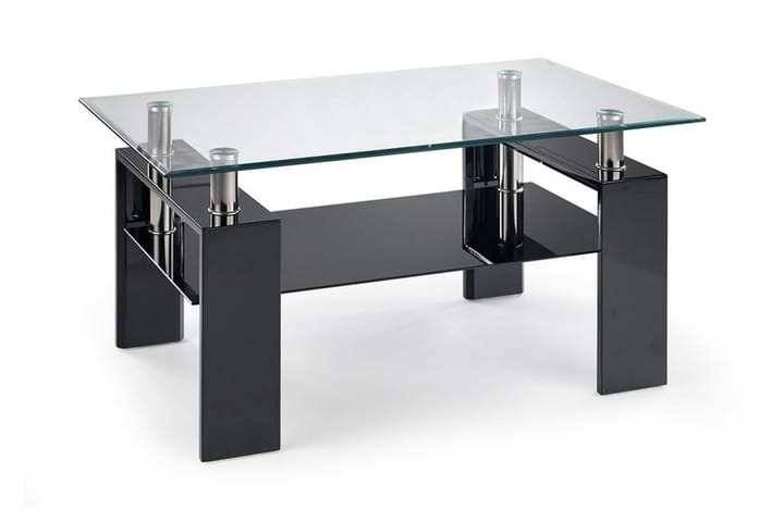 Soffbord Demitranila 110 cm med Förvaring Hylla - Glas/Svart - Möbler - Bord & matgrupp - Soffbord
