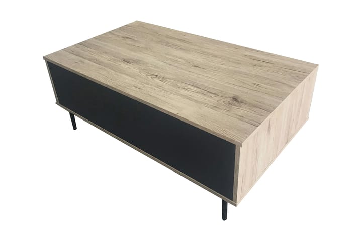 Soffbord Dereke 100 cm med Förvaring Hyllor - Mörkgrå/Trä/Natur - Möbler - Bord & matgrupp - Soffbord