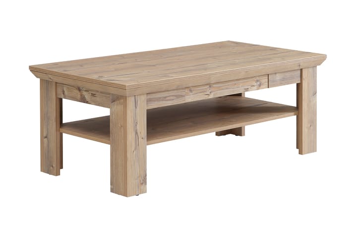 Soffbord Deutch 120 cm med Förvaring Hylla + Låda - Brun - Möbler - Bord & matgrupp - Soffbord