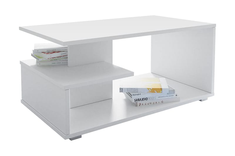 Soffbord Domineck 91 cm med Förvaring Hyllor - Grå/Vit - Möbler - Bord & matgrupp - Soffbord